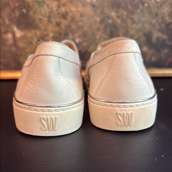 $498 Stuart Weitzman Cream White Crystal Pearl Sneakers Size 8.5 - Picture 7 of 11